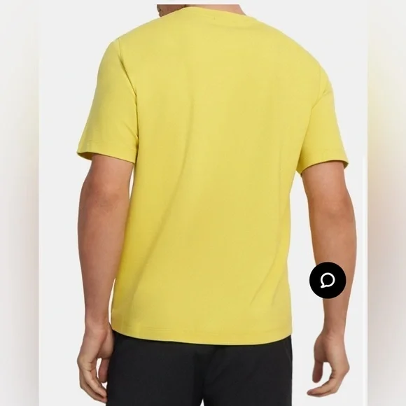Theory Men’s Crew Neck Short-Sleeve Tee in Stretch Jersey in Cyber Yellow Sz M - Picture 2 of 12
